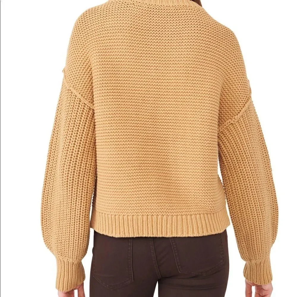 🆕Free People cable knit sweater camel M